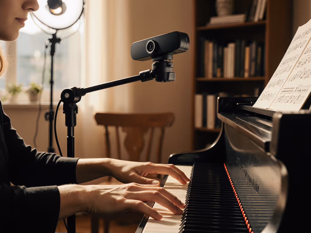 Music Teacher Webcam Setup: Clear Finger Movement Guaranteed